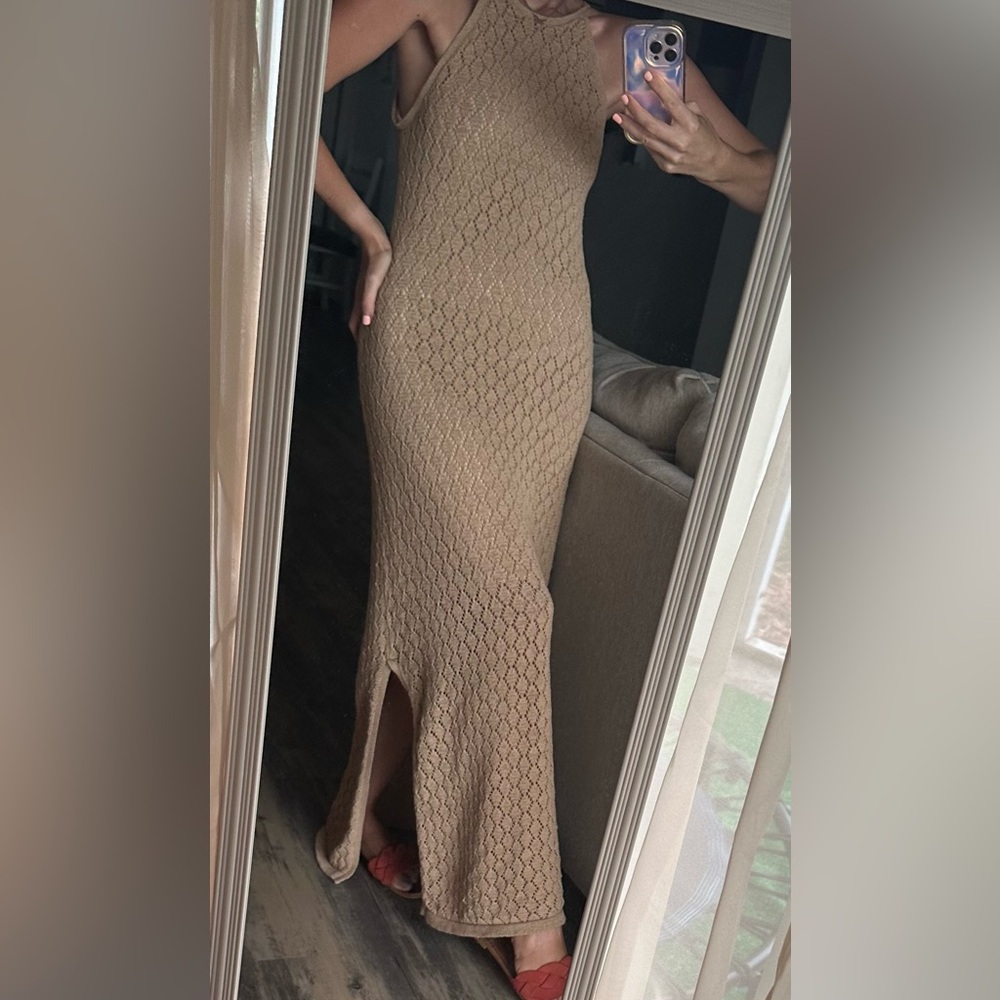 Boston Proper Crochet Halter Dress, size XS